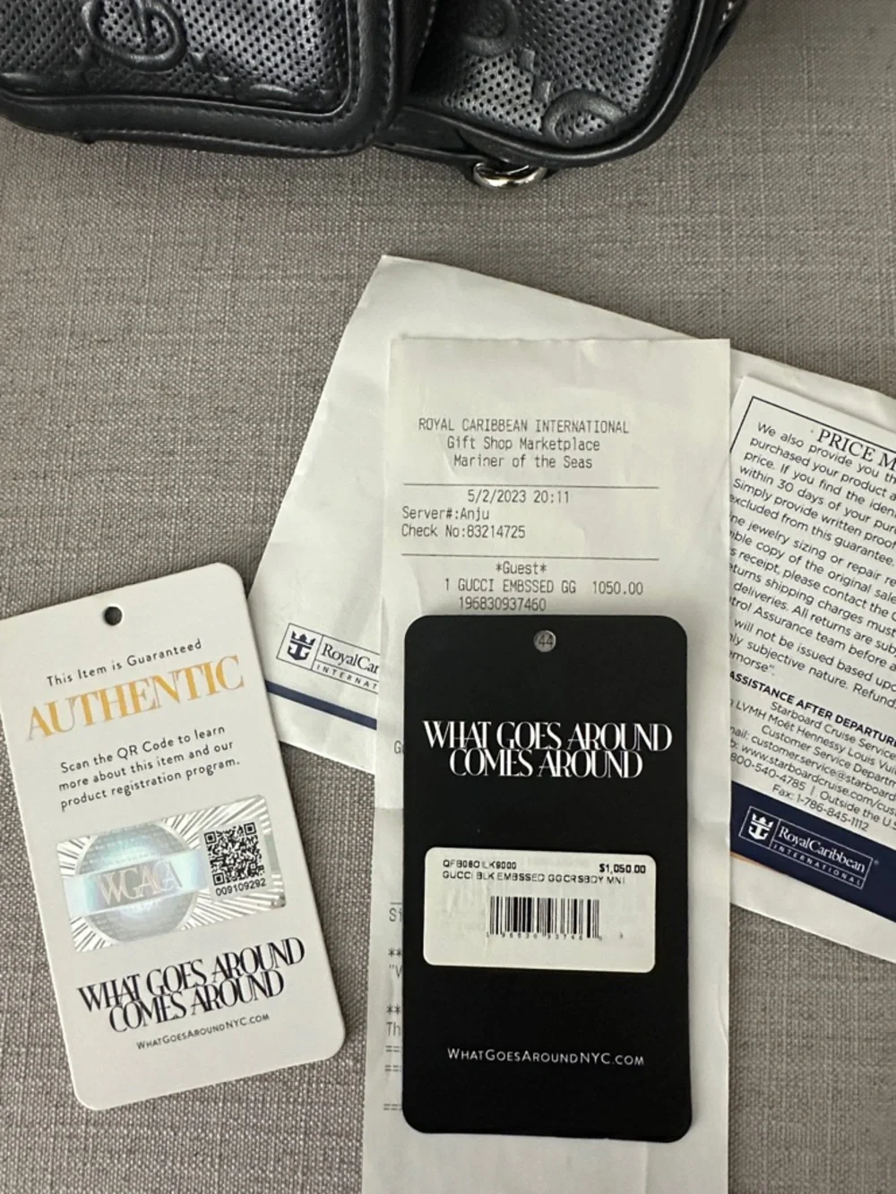 Gucci Black Perforated Leather Crossbody Messenger Bag - Picture 13 of 14